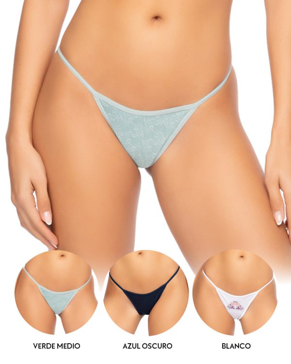 Tanga hilo PAQUETE x3 en algodón Ref. 9003 - Imagen 3