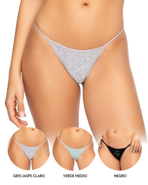 Tanga hilo PAQUETE x3 en algodón Ref. 9003 - Imagen 4