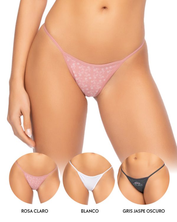 Tanga hilo PAQUETE x3 en algodón Ref. 9003 - Imagen 5