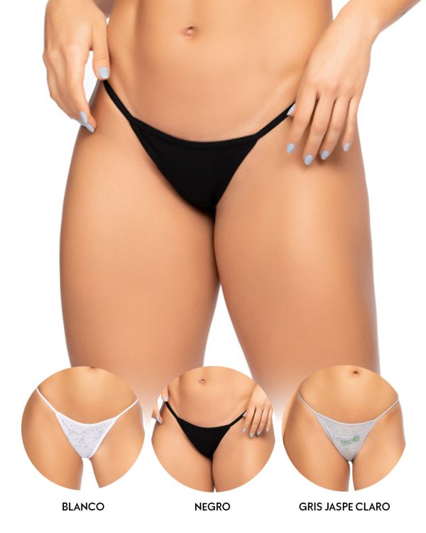 Tanga hilo PAQUETE x3 en algodón Ref. 9003 - Imagen 9