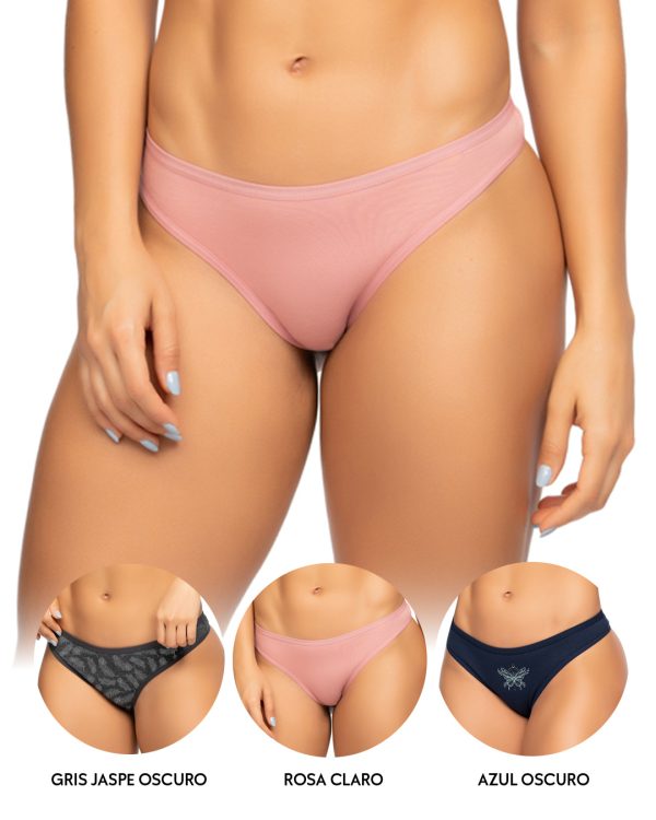 Tanga brasilera PAQUETE x3 en algodón Ref. 9203 - Imagen 2