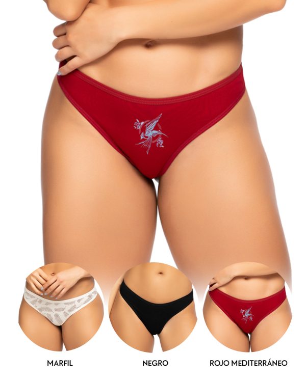 Tanga brasilera PAQUETE x3 en algodón Ref. 9203 - Imagen 3