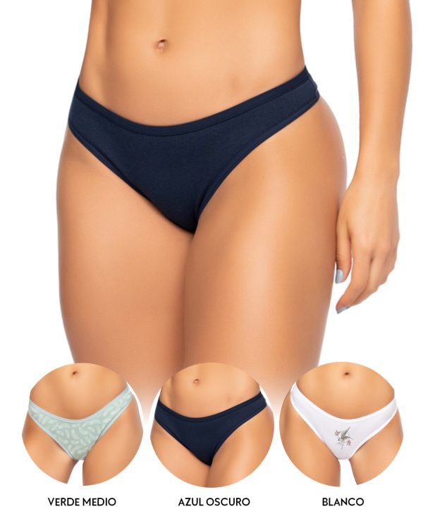 Tanga brasilera PAQUETE x3 en algodón Ref. 9203 - Imagen 4