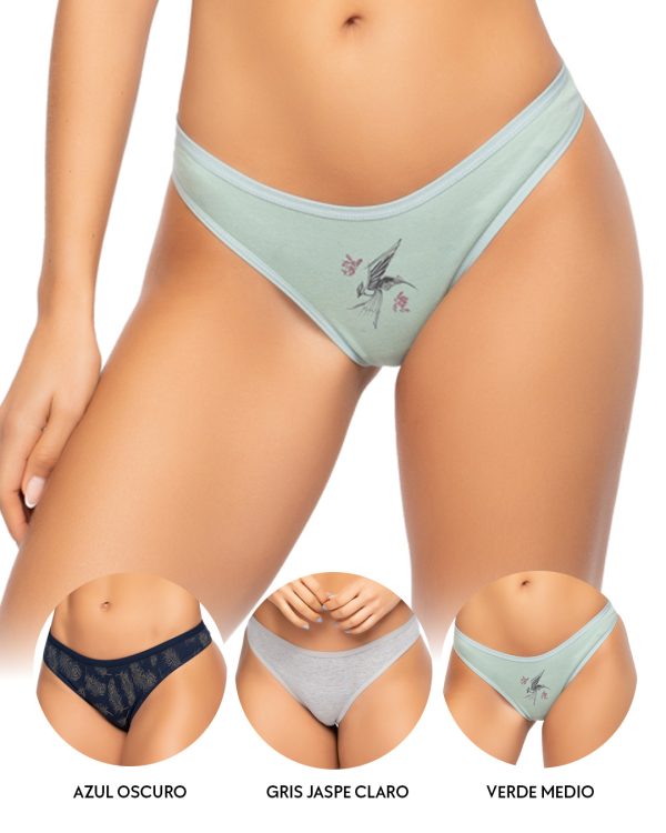 Tanga brasilera PAQUETE x3 en algodón Ref. 9203 - Imagen 6