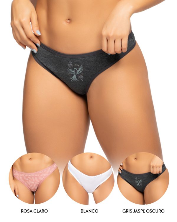 Tanga brasilera PAQUETE x3 en algodón Ref. 9203 - Imagen 7