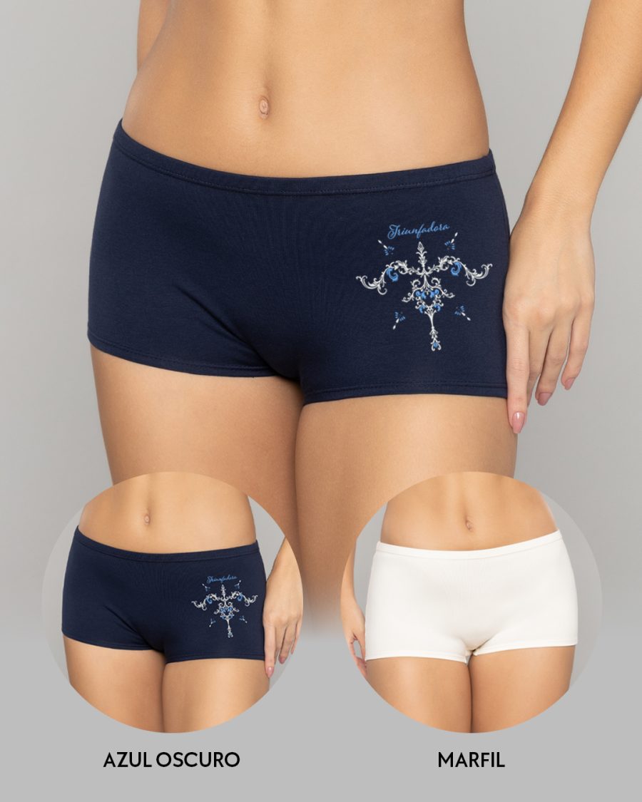 DUO BOXER (ESTAMPADO + UNICOLOR) REF.8999-2