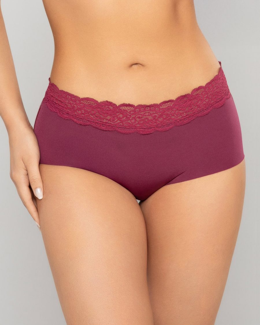 Panty Tiro alto con Encaje y Efecto Levanta Cola en Microfibra Ref. 8070