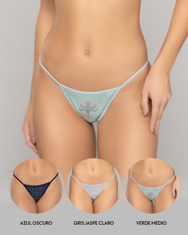 Tanga hilo PAQUETE x3 en algodón Ref. 9003 - Imagen 5