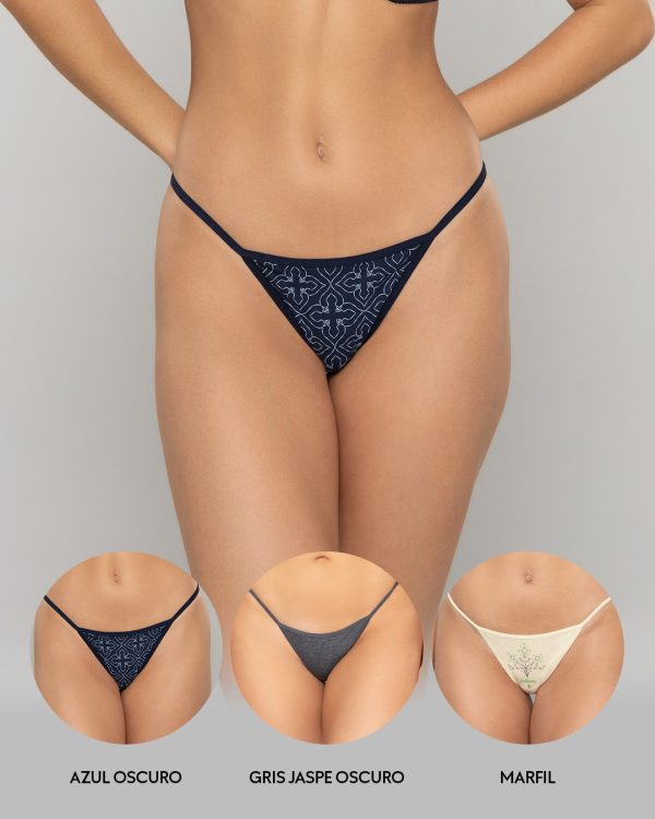 Tanga hilo PAQUETE x3 en algodón Ref. 9003 - Imagen 8