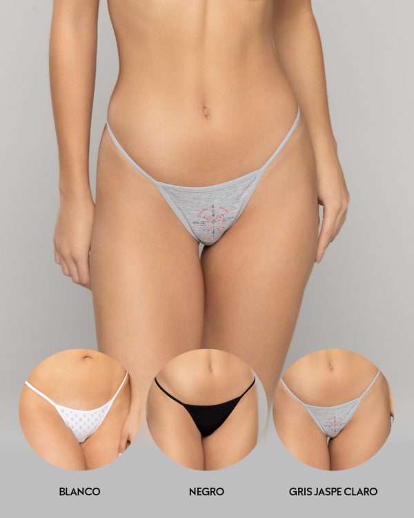 Tanga hilo PAQUETE x3 en algodón Ref. 9003 - Imagen 9