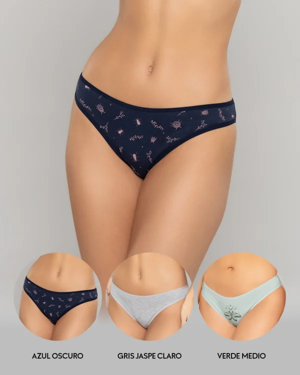 Tanga  PAQUETE x3 en algodón Ref. 9103 - Imagen 5
