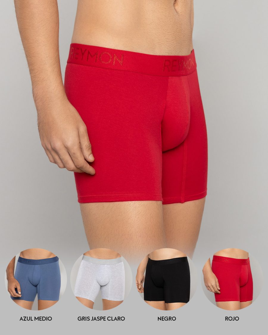 Pack x4 boxer semilargo Algodón unicolor Ref.3010-4