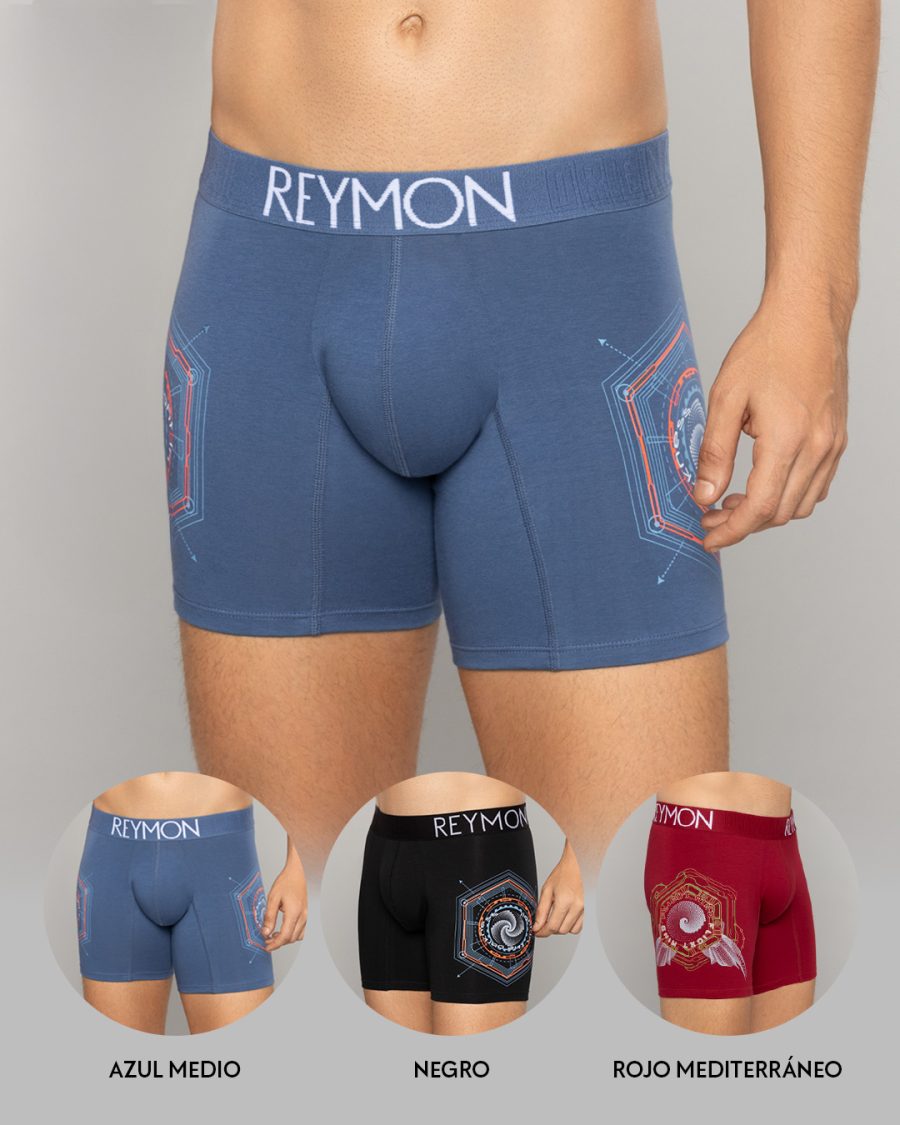 Trio boxer semilargo Algodón ESTAMPADO Ref.3116