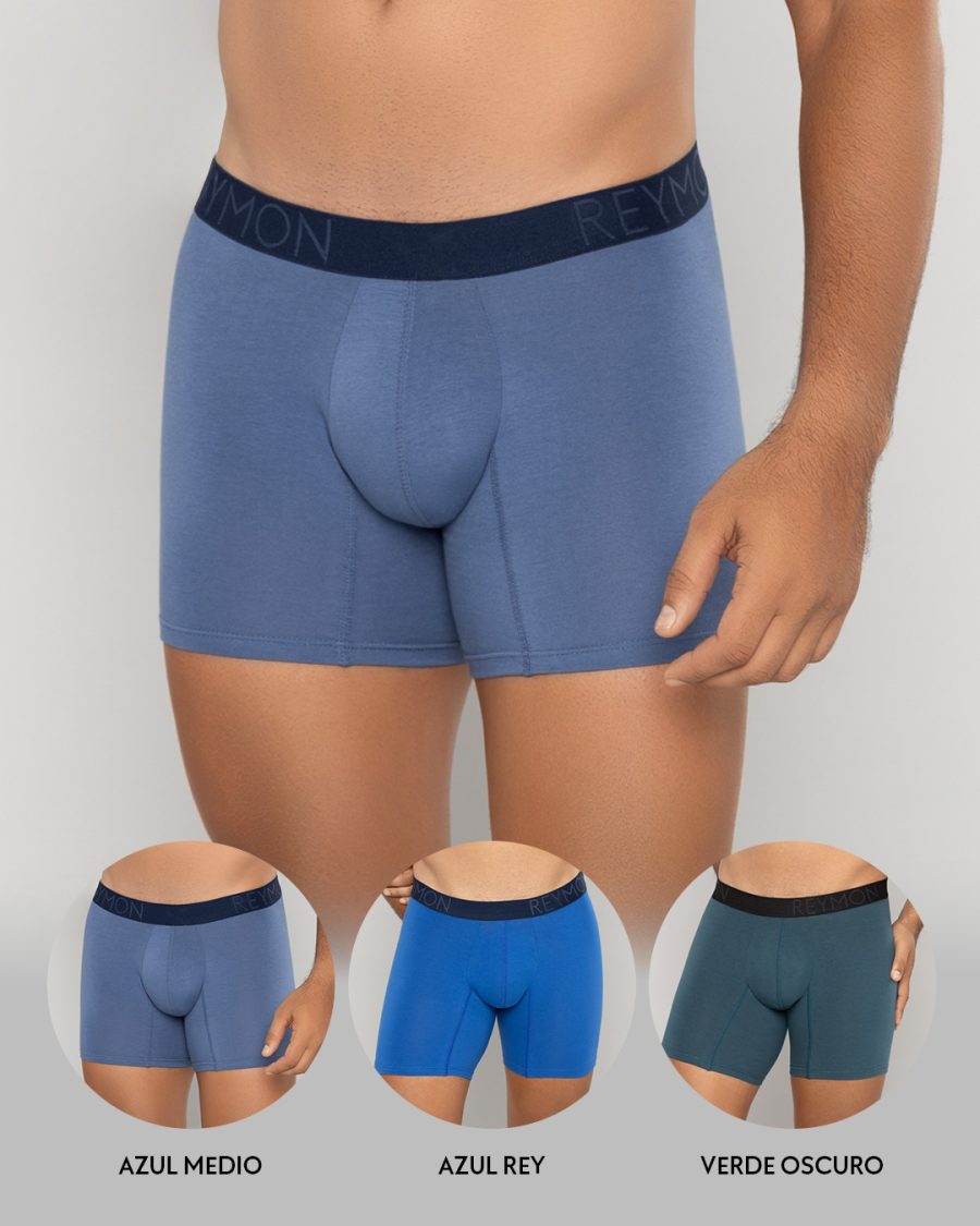 Trio boxer semilargo Algodón unicolor Ref.3906