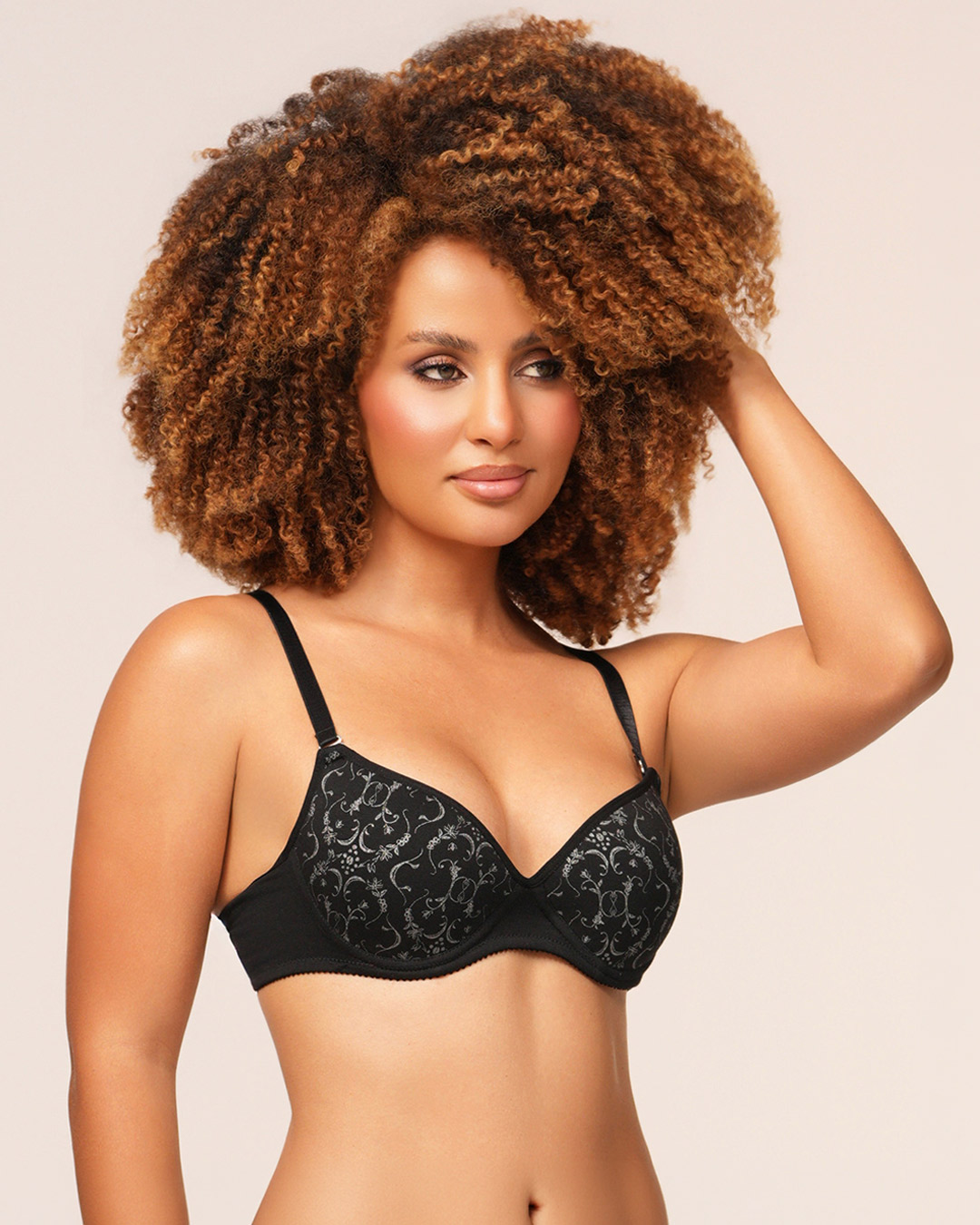 Brasier Media Copa en Algodón Estampado con Tirantes Ajustables Ref. 404 - Imagen 6